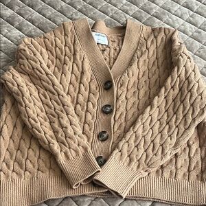 Old Navy Women's Brown Cable Knit Cardigan